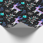 Papier Cadeau Motif de Noël avec cerf en néon (Coin)