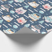 Papier Cadeau Motif de Noël avec des chats drôles et mignons, Ca (Coin)