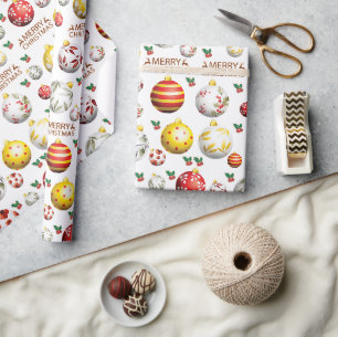 Papier Cadeau Motif de Noël-Ball-Ornament