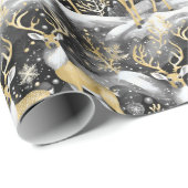 Papier Cadeau Motif de Noël Black Gold #14 ID1009 (Coin rond)