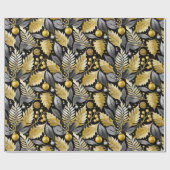 Papier Cadeau Motif de Noël Black Gold #22 ID1009 (Plat)