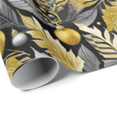 Papier Cadeau Motif de Noël Black Gold #22 ID1009 (Coin rond)