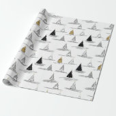 Papier Cadeau Motif de Noël Black Gold #5 ID1009 (Déroulé)