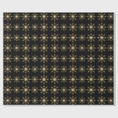 Papier Cadeau Motif de Noël Black Gold Pink (Plat)