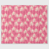 Papier Cadeau Motif de Noël blanc rose moderne (Plat)