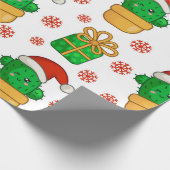 Papier Cadeau Motif de Noël Cactus (Coin)