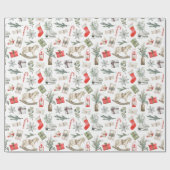 Papier Cadeau Motif de Noël Cheval Rocse Patinage de glace Cadea (Plat)