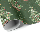 Papier Cadeau Motif de Noël Classique (Coin rond)