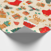 Papier Cadeau Motif de Noël coloré (Coin)