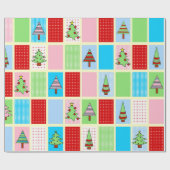 Papier Cadeau Motif de Noël coloré (Plat)