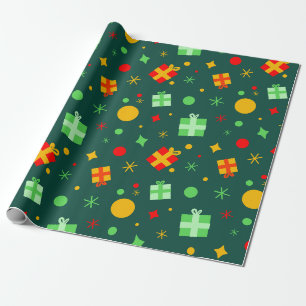 Papier Cadeau Motif de Noël coloré amusant