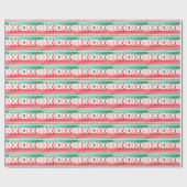 Papier Cadeau Motif de Noël couleur rouge et verte (Plat)