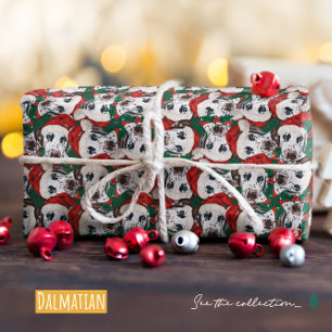 Papier Cadeau Motif de Noël dalmatien amusant