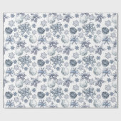 Papier Cadeau Motif de Noël d'argent blanc (Plat)