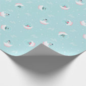 Papier Cadeau Motif de Noël de boules de neige et de neige magiq (Coin)