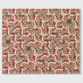 Papier Cadeau Motif de Noël de Caniche Drôle (Plat)