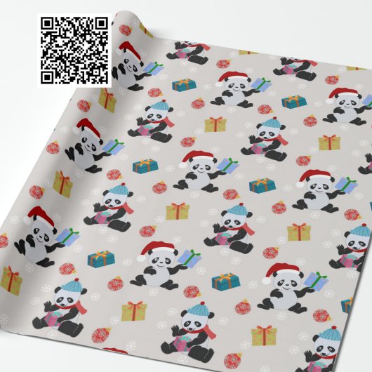 Papier Cadeau Motif de Noël de Cute Panda