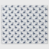 Papier Cadeau Motif de Noël de la Marine et des Blancs (Plat)