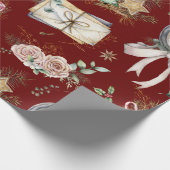 Papier Cadeau Motif de Noël de l'étrier/horloge (Coin)