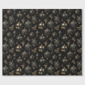 Papier Cadeau Motif de Noël de luxe Black Gold (Plat)