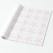 Papier Cadeau Motif de Noël de Noël blanc rose (Déroulé)