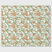 Papier Cadeau Motif de Noël de pain d'épices (Plat)