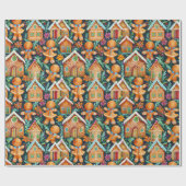Papier Cadeau Motif de Noël de pain d'épices (Plat)