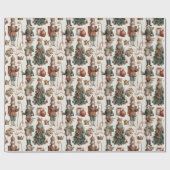 Papier Cadeau Motif de Noël de souris soldats de jouet (Plat)