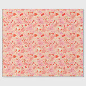 Papier Cadeau Motif de Noël de style rétro (Plat)