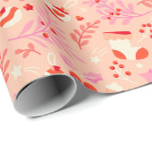 Papier Cadeau Motif de Noël de style rétro (Coin rond)