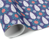 Papier Cadeau Motif de Noël de style scandinave (Coin rond)