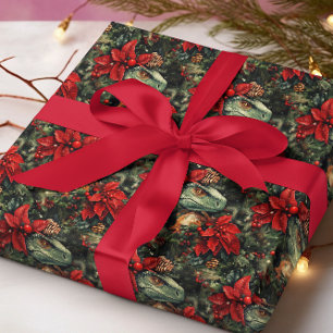 Papier Cadeau Motif de Noël de vacances Dinosaur
