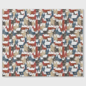 Papier Cadeau Motif De Noël Des Bâtiments De Ville En Hiver (Plat)