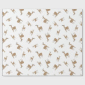 Papier Cadeau Motif De Noël Des Cerfs Jaunes Sur Neige (Plat)