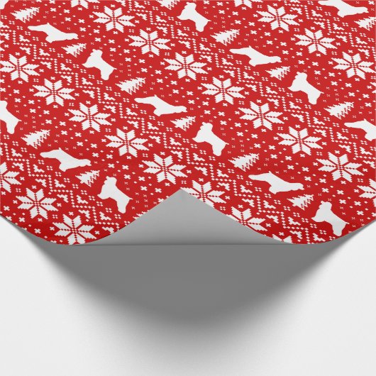 Papier Cadeau Motif de Noël des chiens de Cocker Spaniel Silhoue (Coin)