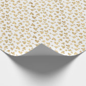 Papier Cadeau Motif De Noël Des Feuilles Saints. Or en blanc (Coin)