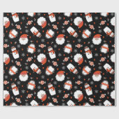 Papier Cadeau Motif de Noël du motoneige d'hiver (Plat)