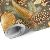 Papier Cadeau Motif de Noël Earth Tones #29 ID1009 (Coin rond)