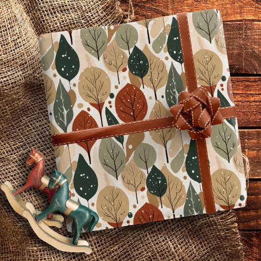 Papier Cadeau Motif de Noël Earth Tones #5 ID1009