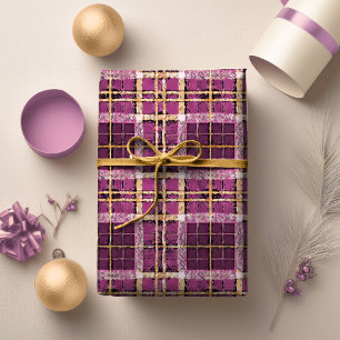 Papier Cadeau Motif de Noël en or Magenta #7 ID1009