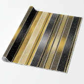 Papier Cadeau Motif de Noël en or noir #27 ID1009 (Déroulé)