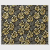 Papier Cadeau Motif de Noël en or noir #29 ID1009 (Plat)