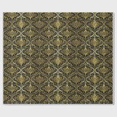 Papier Cadeau Motif de Noël en or noir #30 ID1009 (Plat)