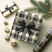 Papier Cadeau Motif de Noël en or noir n° 7 ID1009