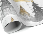 Papier Cadeau Motif de Noël en or noir n° 9 ID1009 (Coin rond)