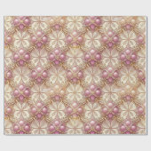 Papier Cadeau Motif de Noël en or rose #4 ID1009 (Plat)