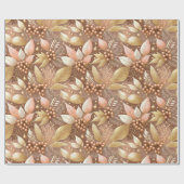 Papier Cadeau Motif de Noël en or rose #8 ID1009 (Plat)