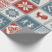 Papier Cadeau Motif de Noël en patchwork. Traditionel (Coin)