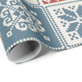 Papier Cadeau Motif de Noël en patchwork. Traditionel (Coin rond)