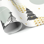 Papier Cadeau Motif de Noël fait main mignonne (Coin rond)